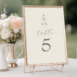 Numeração De Mesa Número de Mesa de Casamento de Boho Chic com Flor 