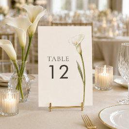 Numeração De Mesa Número de Mesa de Casamento de Lírio Calla Branco 