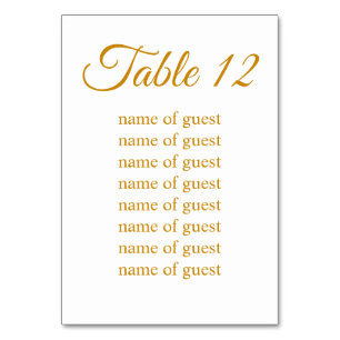 Numeração De Mesa Número de Mesa de Casamento Dourado Simples Elegan
