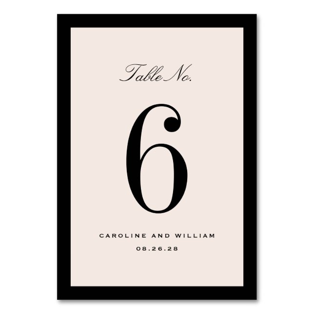 Numeração De Mesa Número de Mesa de Casamento Elegância Clássica Pre (Frente)