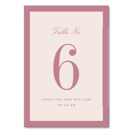 Numeração De Mesa Número de Mesa de Casamento Elegância Clássica Ros