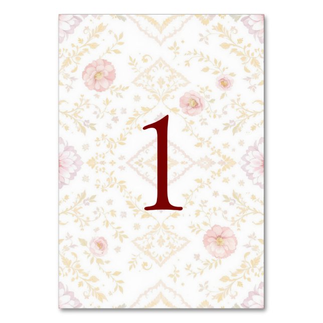 Numeração De Mesa Número de mesa de casamento elegante (Frente)