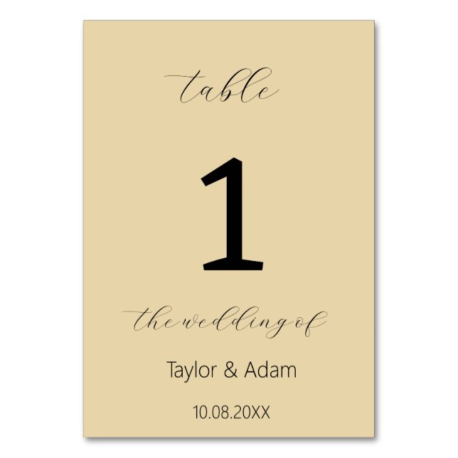 Numeração De Mesa Número de mesa de casamento elegante (Verso)