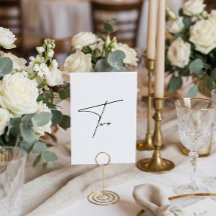 Número de mesa de casamento elegante caligráfico 2