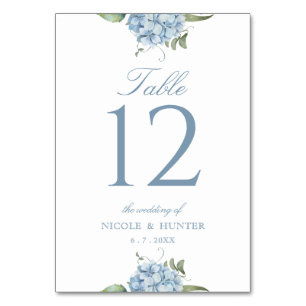 Numeração De Mesa Número de Mesa de Casamento Elegante Hortênsia Azu