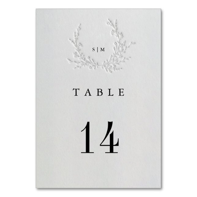 Numeração De Mesa Número de Mesa de Casamento em Algodão com Relevo  (Frente)