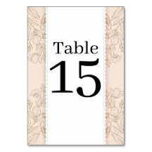 Número de Mesa de Casamento em Arte Botânica Rosa