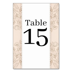 Numeração De Mesa Número de Mesa de Casamento em Arte Botânica Rosa