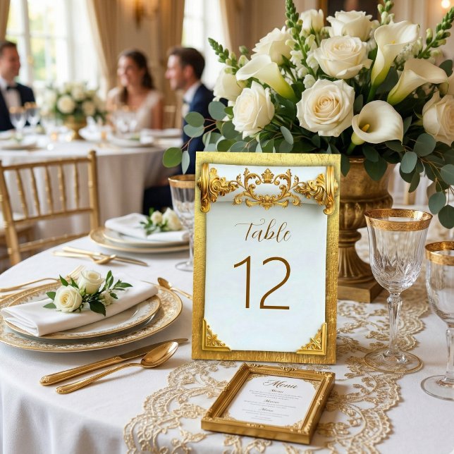 Numeração De Mesa Número de Mesa de Casamento em Barra de Ouro Barro (Criador carregado)