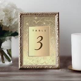 Numeração De Mesa Número de Mesa de Casamento em Dourado Vintage