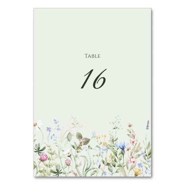 Numeração De Mesa Número de Mesa de Casamento em Jardim Inglês Suave (Frente)