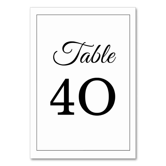 Numeração De Mesa Número de Mesa de Casamento em Letra de Forma Eleg (Frente)