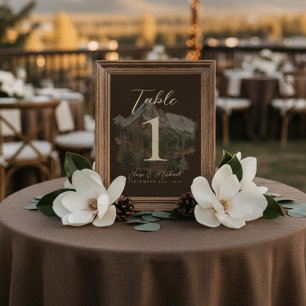 Numeração De Mesa Número de Mesa de Casamento em Montanha com Aquare