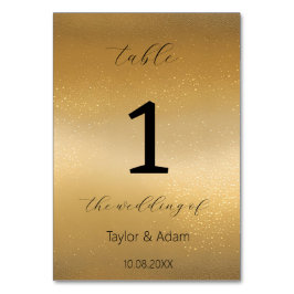 Numeração De Mesa Número de mesa de casamento em ouro elegante