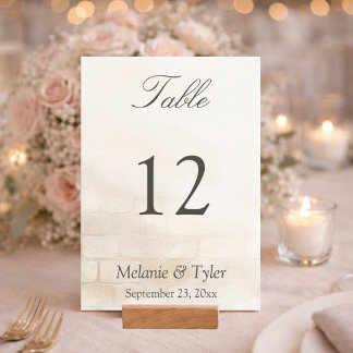 Numeração De Mesa Número de Mesa de Casamento em Pedra Elegante