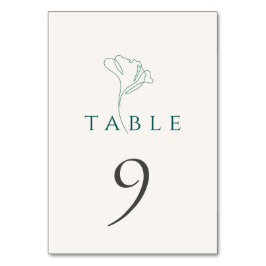 Numeração De Mesa Número de Mesa de Casamento Esmeralda Minimalista