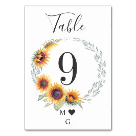 Numeração De Mesa Número de Mesa de Casamento Flor de Girassol