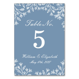 Numeração De Mesa Número de Mesa de Casamento Flor Silvestre Azul Em