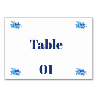 Numeração De Mesa Número de Mesa de Casamento Floral Aquarela Azul E