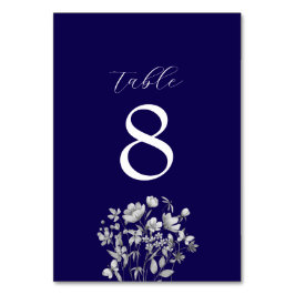 Numeração De Mesa Número de Mesa de Casamento Floral Azul Real