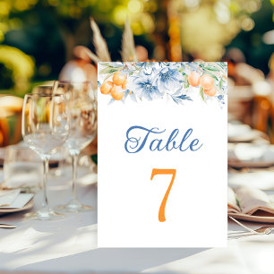 Numeração De Mesa Número de Mesa de Casamento Floral e Limão Elegant