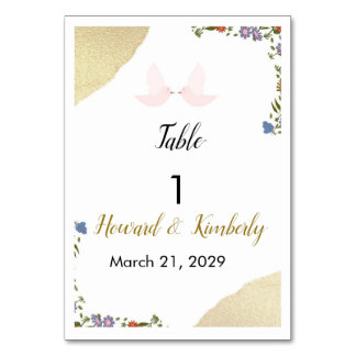 Numeração De Mesa Número de Mesa de Casamento Floral Elegante