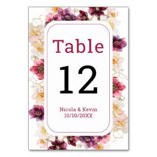 Numeração De Mesa Número de Mesa de Casamento Floral Hellebore Borgo