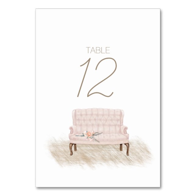 Numeração De Mesa Número de Mesa de Casamento Floral Rosa Boho Moder (Frente)