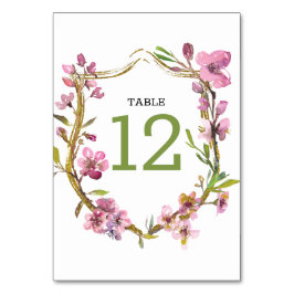 Numeração De Mesa Número de Mesa de Casamento Floral Rosa Cerejeira 
