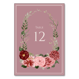 Numeração De Mesa Número de Mesa de Casamento Floral Rosa Empoeirado