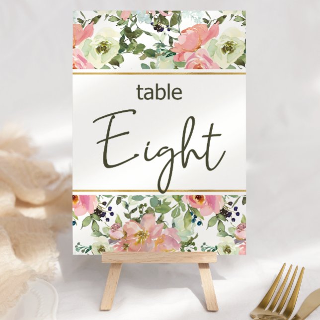 Numeração De Mesa Número de Mesa de Casamento Floral Rosa Ovo (Criador carregado)