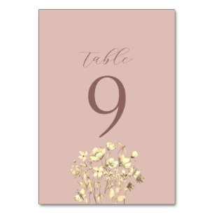 Numeração De Mesa Número de Mesa de Casamento Floral Rosado
