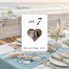 Numeração De Mesa Número de Mesa de Casamento Foto Branco Único Eleg