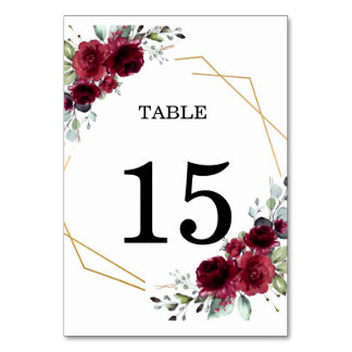 Numeração De Mesa Número de Mesa de Casamento Geométrico Dourado Flo