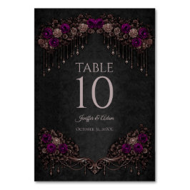 Numeração De Mesa Número de mesa de casamento gótico floral elegante