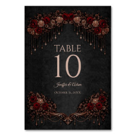 Numeração De Mesa Número de mesa de casamento gótico floral elegante