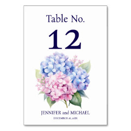 Numeração De Mesa Número de Mesa de Casamento Hydrangea