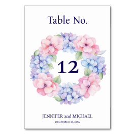 Numeração De Mesa Número de Mesa de Casamento Hydrangea