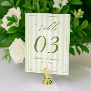 Numeração De Mesa Número de Mesa de Casamento Listrado Retro Branco