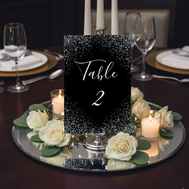 Numeração De Mesa Número de Mesa de Casamento Luxo Brilhos e Faíscas (Criador carregado)