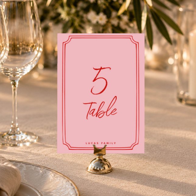 Numeração De Mesa Número de mesa de casamento manuscrito simples e e (Criador carregado)