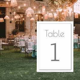 Numeração De Mesa Número de Mesa de Casamento Minimalista Simples