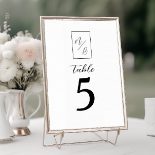 Numeração De Mesa Número de Mesa de Casamento Preto e Branco Moderno
