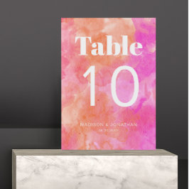 Numeração De Mesa Número de Mesa de Casamento Rosa Laranja Minimalis