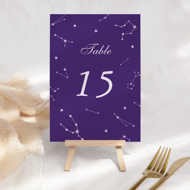 Numeração De Mesa Número de Mesa de Casamento Roxo Constelação Elega (Criador carregado)