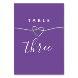 Numeração De Mesa Número de Mesa de Casamento Roxo Elegante