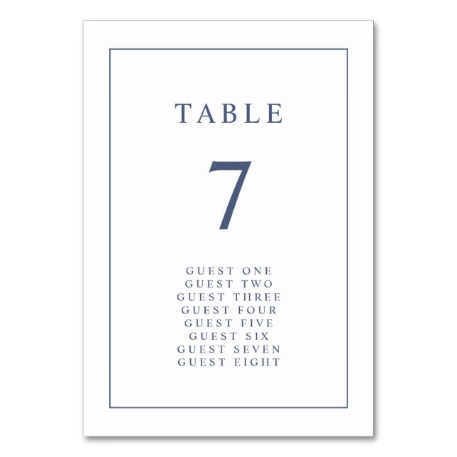Numeração De Mesa Número de Mesa de Casamento Simples Elegante (Frente)