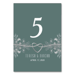 Numeração De Mesa Número de Mesa de Casamento Verde Salvia