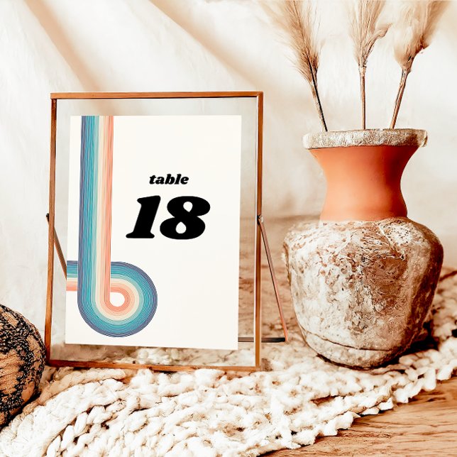 Numeração De Mesa Número de Mesa de Casamento Vintage Retro Estilo A (Criador carregado)