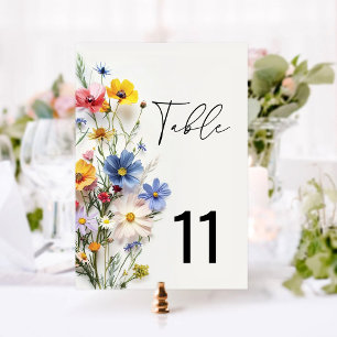 Numeração De Mesa Número de Mesa de Flores Silvestres
